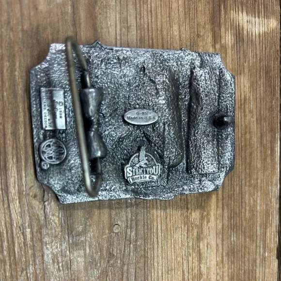 Vintage 1989 Siskiyou Buckle Co Inc Green Enamel and Pewter Nautical Belt Buckle - Picture 3 of 9